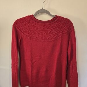 Talbots Red Fair Isle Sweater Size Small